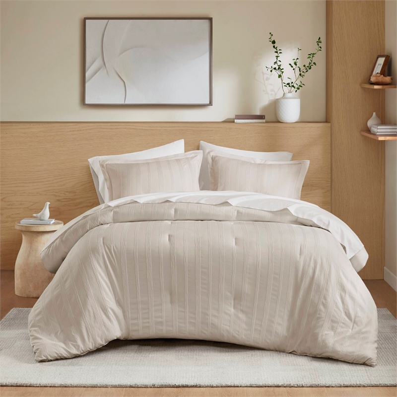 Olliix Super Listing Logan Cal King Comforter Set Polyester in Neutral