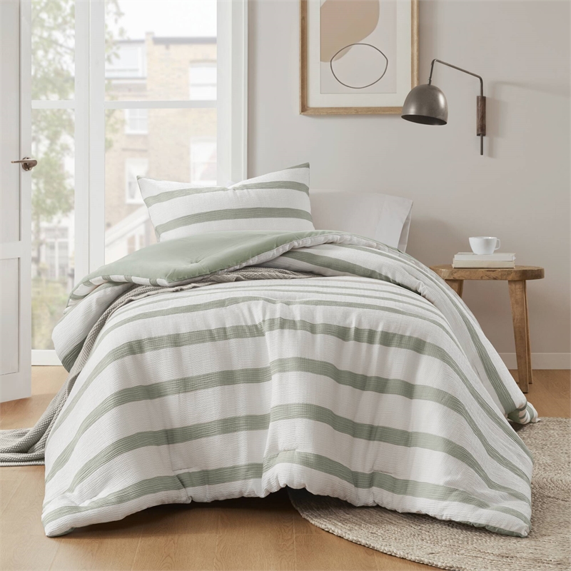 Olliix Super Listing Merritt Twin/Twin XL Comforter Set Polyester in Sage Green