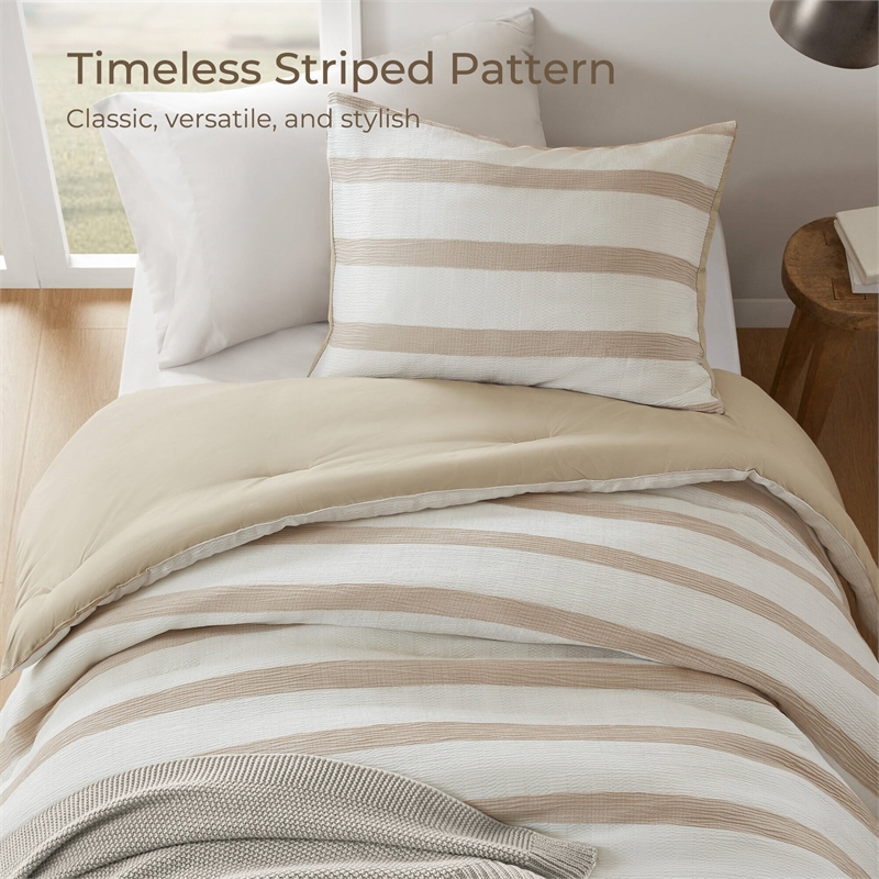 Olliix Super Listing Merritt Twin/Twin XL Comforter Set Polyester in Taupe