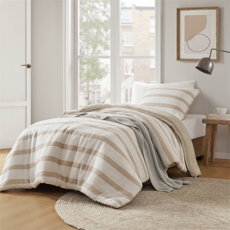 Olliix Super Listing Merritt Twin/Twin XL Comforter Set Polyester in Taupe