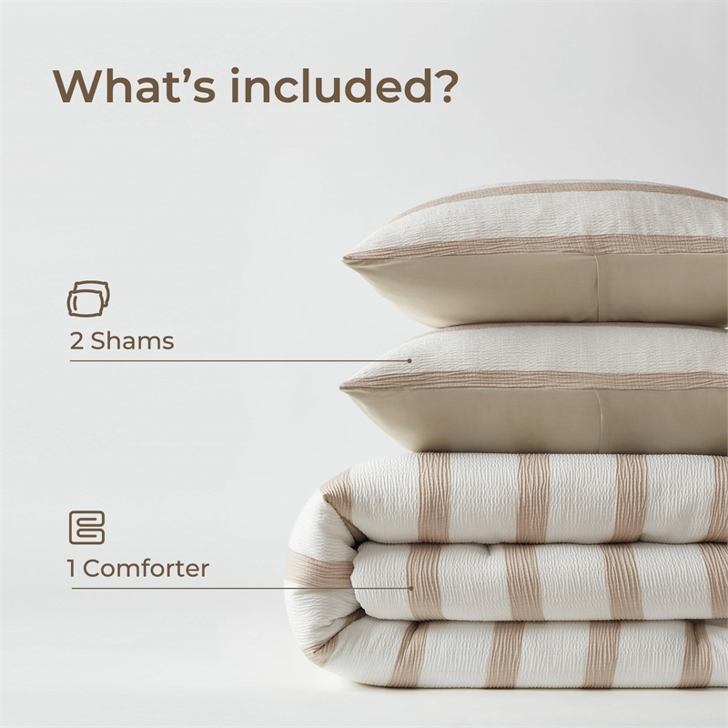 Olliix Super Listing Merritt Full/Queen Comforter Set Polyester in Taupe