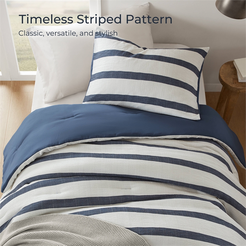 Olliix Super Listing Merritt Twin/Twin XL Comforter Set Polyester in Blue