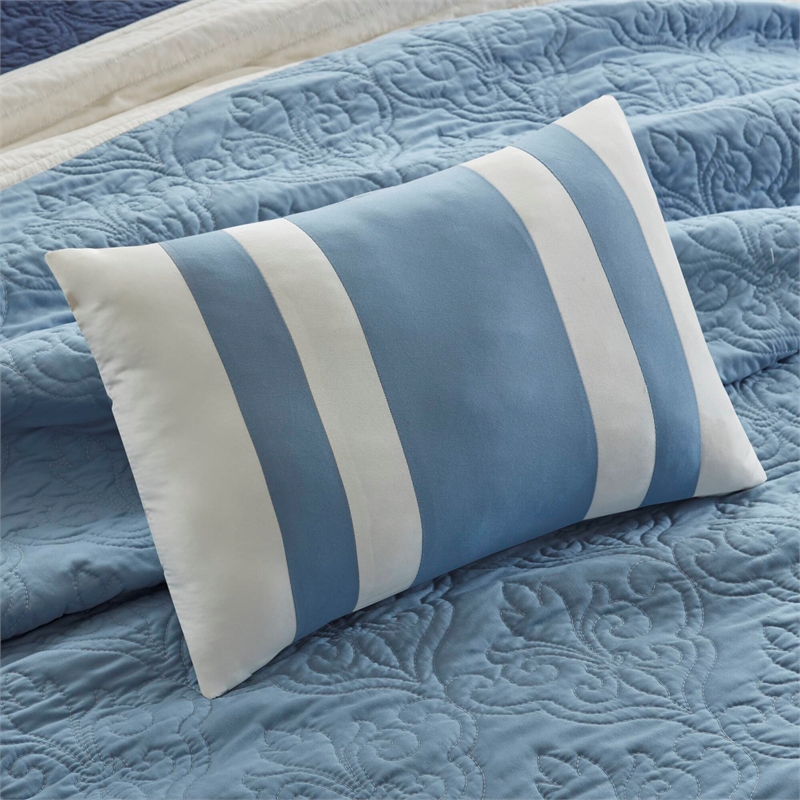 Olliix Madison Park Attingham King/Cal King Quilt Set Cotton in Navy