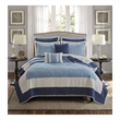 Olliix Madison Park Attingham Full/Queen Quilt Set Cotton in Navy