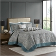 Olliix Madison Park Aubrey Queen Bedspread Set Cotton in Teal