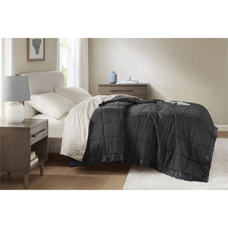 Olliix Madison Park Windom Full/Queen Blanket Polyester in Black
