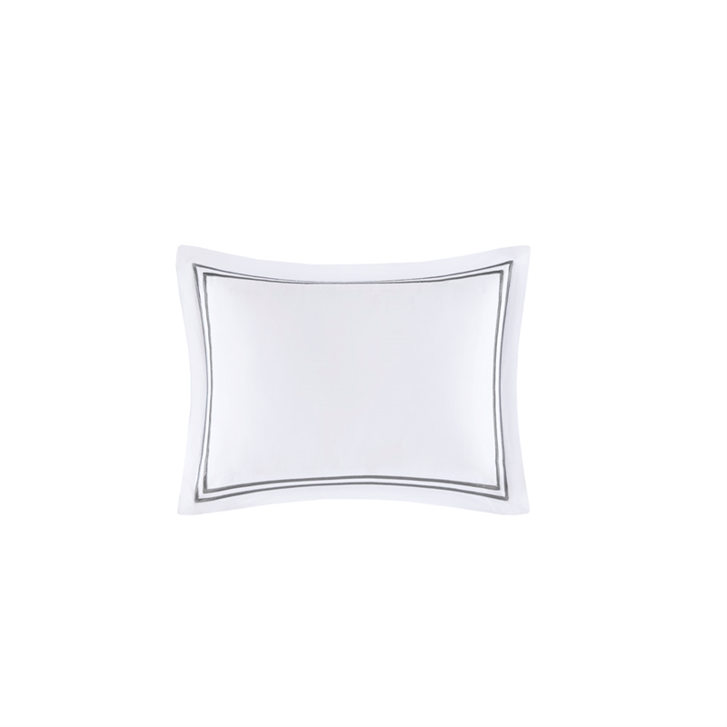 Olliix Madison Park 500 Thread Count King/Cal King Duvet Cover Set in White/Grey