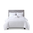 Olliix Madison Park 500 Thread Count King/Cal King Duvet Cover Set in White/Grey