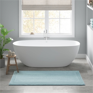 Olliix Madison Park Signature Splendor 24x44&quot Bath Rug Cotton in Blue