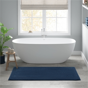 Olliix Madison Park Signature Splendor 17x24&quot Bath Rug Cotton in Navy