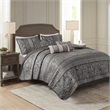 Olliix Madison Park Bellagio Full/Queen Quilt Set Cotton in Grey
