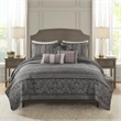Olliix Madison Park Bellagio Full/Queen Quilt Set Cotton in Grey