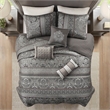 Olliix Madison Park Bellagio King/Cal King Quilt Set Cotton in Grey