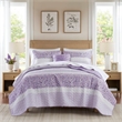 Olliix Madison Park Caralie Full/Queen Quilt Set Polyester in Purple