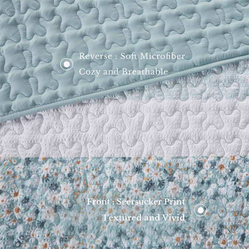 Olliix Madison Park Caralie King/Cal King Quilt Set Polyester in Aqua