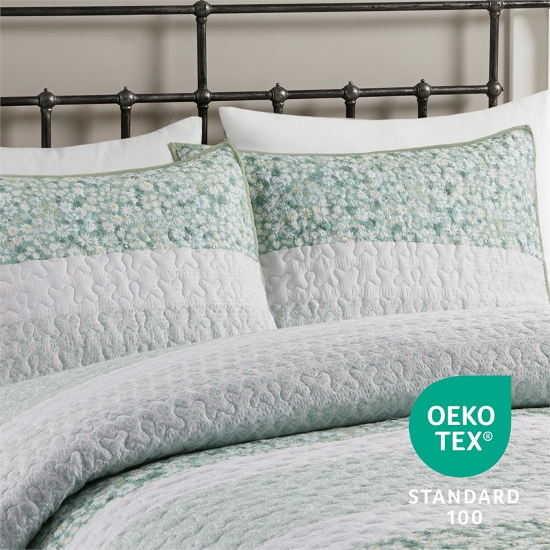 Olliix Madison Park Caralie King/Cal King Quilt Set Polyester in Green