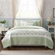 Olliix Madison Park Dawn Full/Queen Quilt Set Cotton in Sage Green