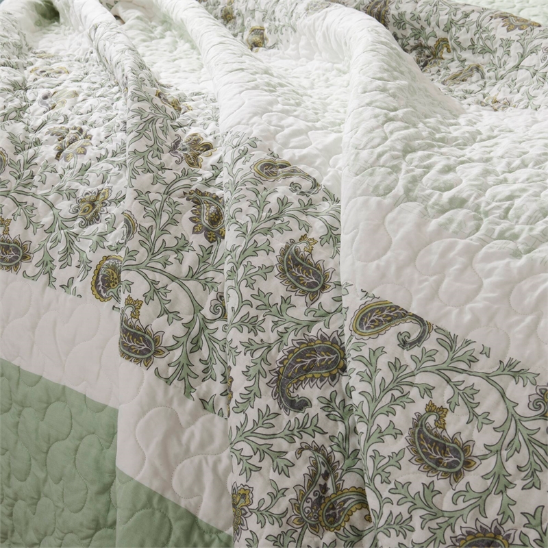 Olliix Madison Park Dawn King/Cal King Quilt Set Cotton in Sage Green