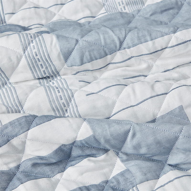 Olliix Madison Park Graham Full/Queen Coverlet Mini Set Cotton in Blue