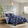 Olliix Madison Park Marfa King/Cal King Duvet Mini Set Polyester in Navy