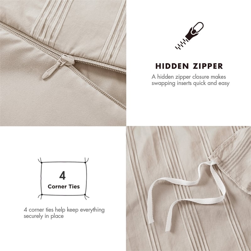 Olliix Super Listing Logan Twin/Twin XL Duvet Set Polyester in Neutral