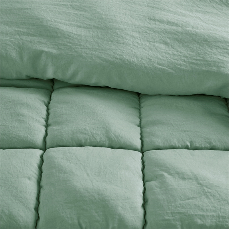 Olliix Intelligent Design Dream Puff Full/Queen Comforter Mini Set in Sage
