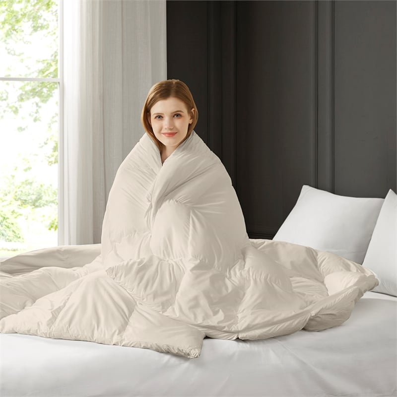 Olliix Madison Park Stay Puffed Full/Queen Comforter Polyester in Tan