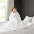 Olliix Madison Park Stay Puffed King/Cal King Comforter Polyester in White