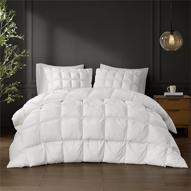 Olliix Madison Park Stay Puffed King/Cal King Comforter Polyester in White