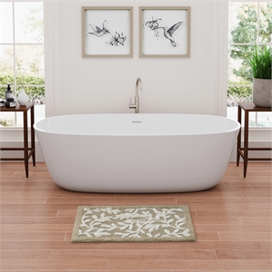 Olliix Madison Park Serene 21x34&quot Bath Rug Cotton in Taupe