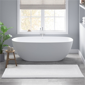 Olliix Madison Park Signature Splendor 20x30&quot Bath Rug Cotton in White