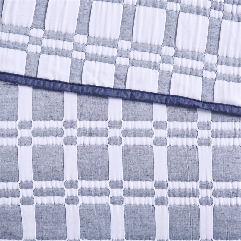 Olliix Madison Park Harlow Full/Queen Coverlet Mini Set Polyester in Indigo