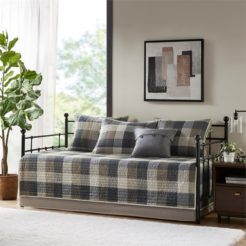 Olliix Madison Park Ridge Daybed Daybed Cover Set Cotton in Neutral