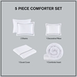 Olliix Madison Park 500 Thread Count King/Cal King Comforter Set in White/Grey