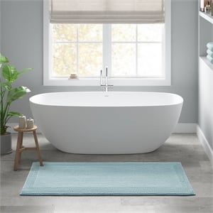 Olliix Madison Park Signature Splendor 21x34&quot Bath Rug Cotton in Blue