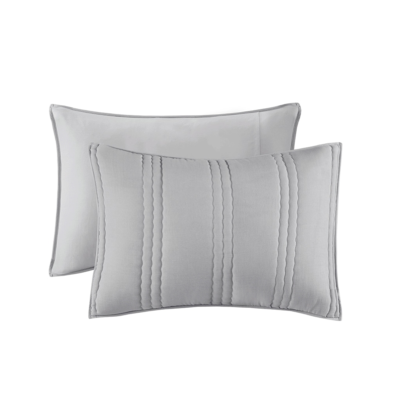 Olliix Urban Habitat Dune Full/Queen Coverlet Mini Set Polyester in Gray