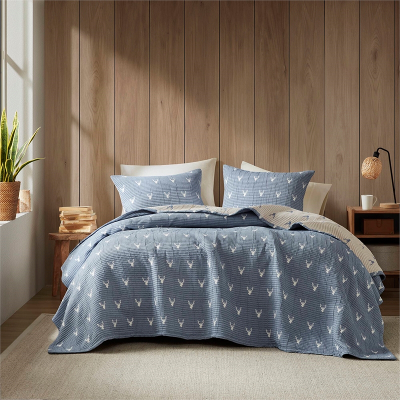 Olliix Woolrich Keystone Full/Queen Coverlet Set Polyester in Blue