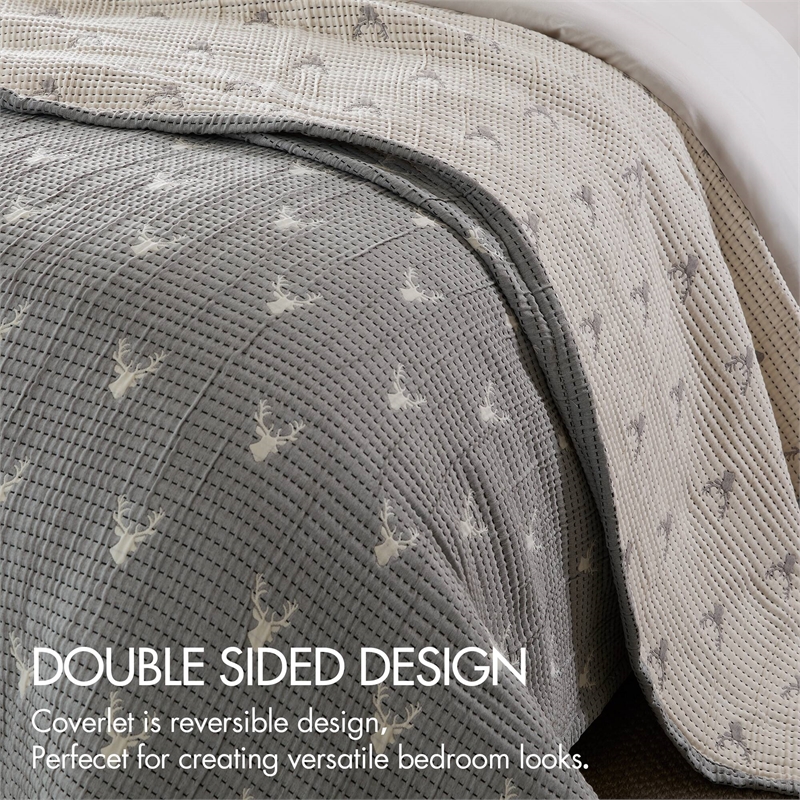 Olliix Woolrich Keystone King/Cal King Coverlet Set Polyester in Grey