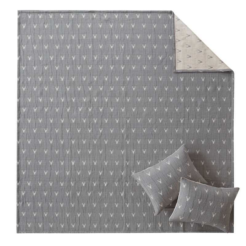 Olliix Woolrich Keystone King/Cal King Coverlet Set Polyester in Grey