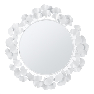 Olliix Martha Stewart Eden 30.5&quotDia x 1&quotD Wall Mirror Iron/Mirror/MDF in White