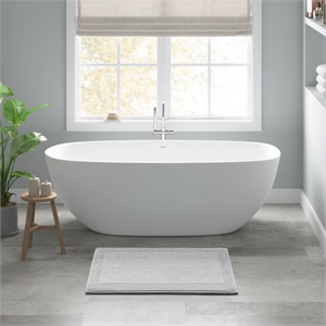 Olliix Madison Park Signature Splendor 17x24&quot Bath Rug Cotton in Grey