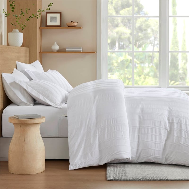 Olliix Super Listing Logan Cal King Duvet Set Polyester in White