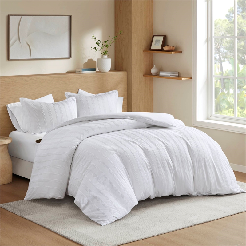 Olliix Super Listing Logan Cal King Duvet Set Polyester in White