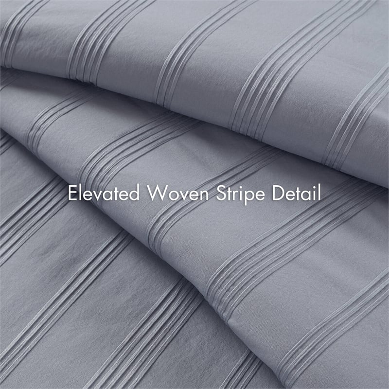 Olliix Super Listing Logan Twin/Twin XL Duvet Set Polyester in Blue/Grey