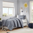 Olliix Super Listing Logan Twin/Twin XL Duvet Set Polyester in Blue/Grey
