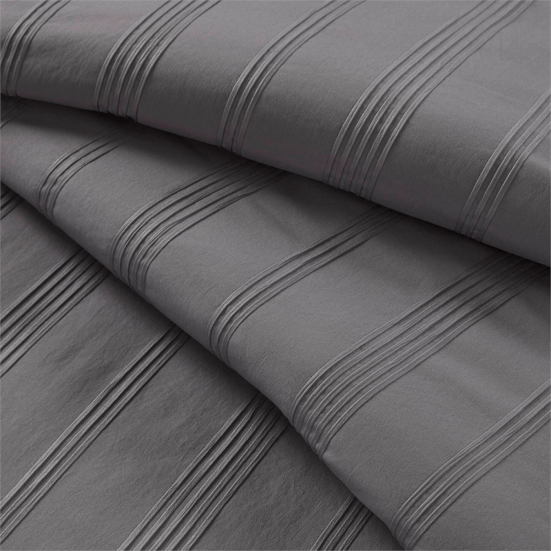 Olliix Super Listing Logan Twin/Twin XL Duvet Set Polyester in Charcoal