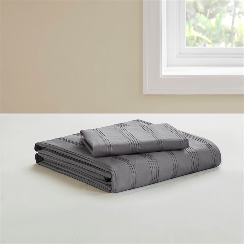 Olliix Super Listing Logan Twin/Twin XL Duvet Set Polyester in Charcoal
