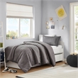 Olliix Super Listing Logan Twin/Twin XL Duvet Set Polyester in Charcoal
