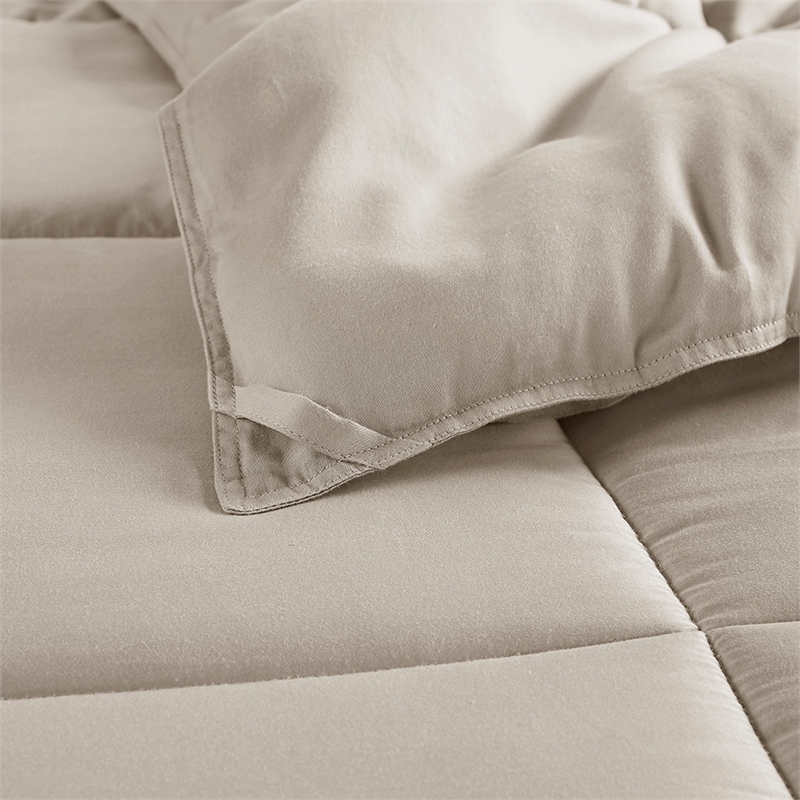 Olliix Madison Park Winfield Twin/Twin XL Comforter Cotton in Tan