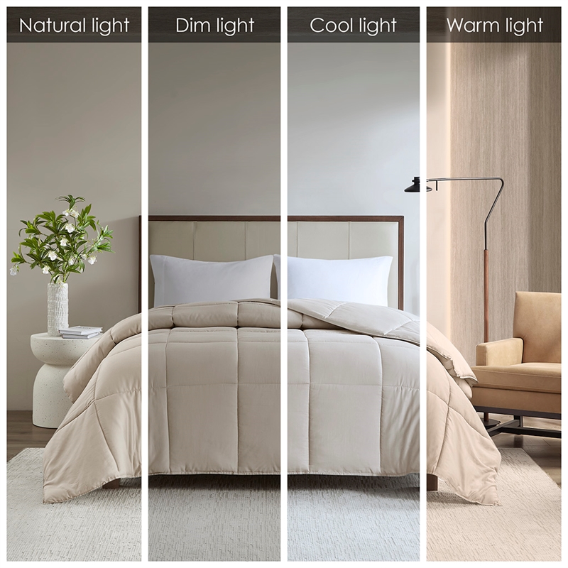Olliix Madison Park Winfield Full/Queen Comforter Cotton in Tan
